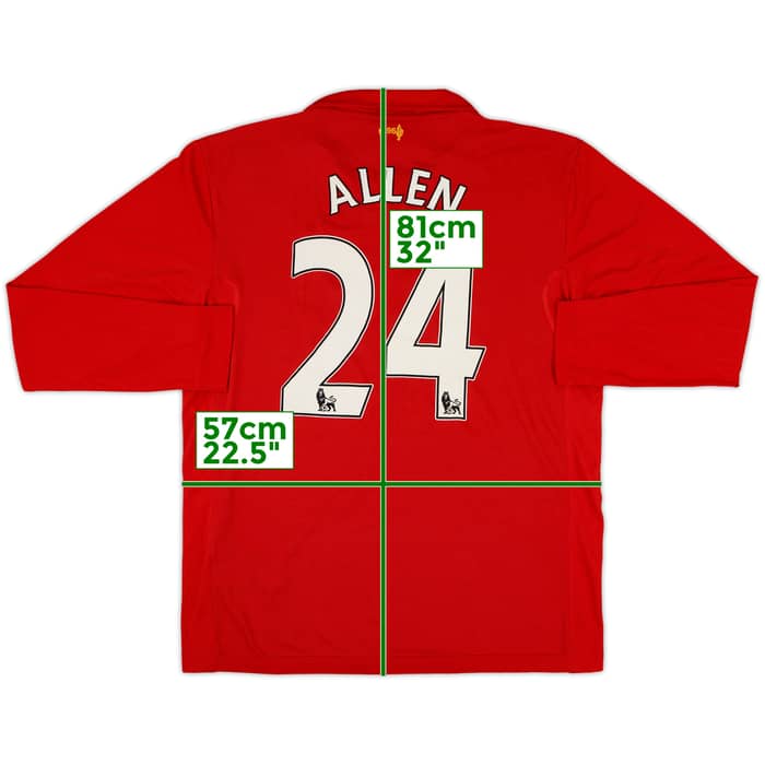 2012-13 Liverpool Home L/S Shirt Allen #24 - 9/10 - (XL)