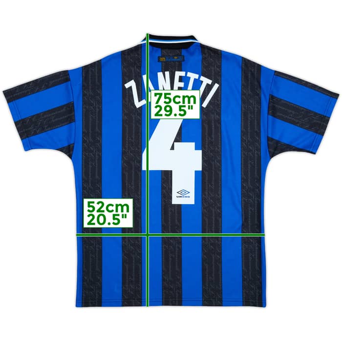 1997-98 Inter Milan Home Shirt Zanetti #4 - 8/10 - (M)