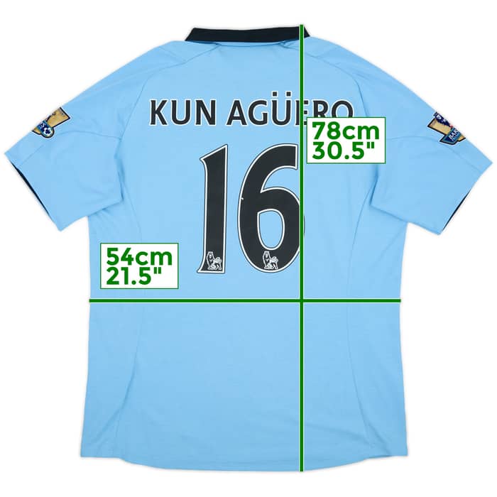 2012-13 Manchester City Home Shirt Kun Aguero #16 - 5/10 - (L)