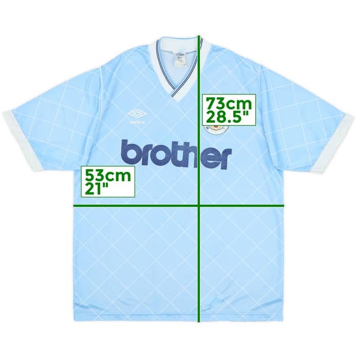 1987-89 Manchester City Home Shirt - 8/10 - (M)