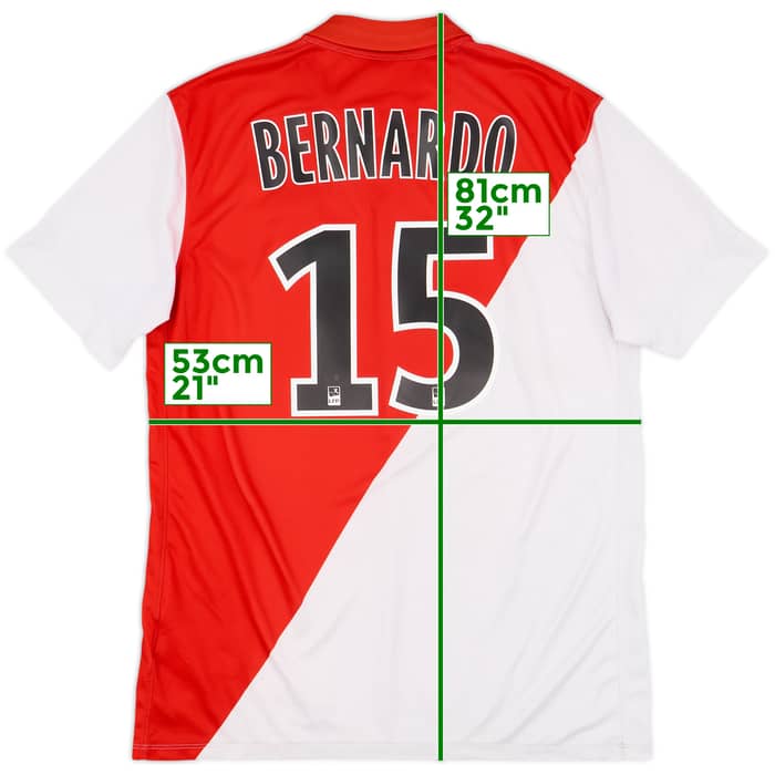 2014-15 Monaco Home Shirt Bernardo #15 - 6/10 - (L)