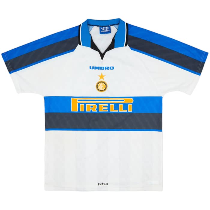 1996-97 Inter Milan Away Shirt Djorkaeff #6 - 8/10 - (L)