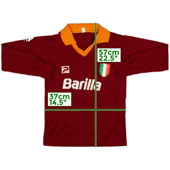 1983-84 Roma Home L/S Shirt - 8/10 - (S.Boys)