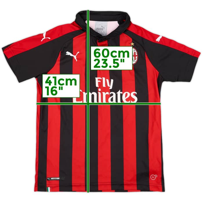 2018-19 AC Milan Home Shirt - 6/10 - (M.Boys)