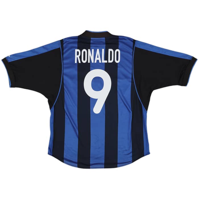 2000-01 Inter Milan Home Shirt Ronaldo #9 - 8/10 - (L)