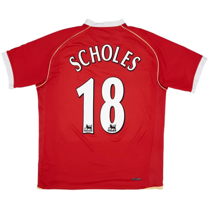 2006-07 Manchester United Home Shirt Scholes #18 - 5/10 - (L)