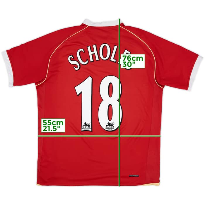 2006-07 Manchester United Home Shirt Scholes #18 - 5/10 - (L)