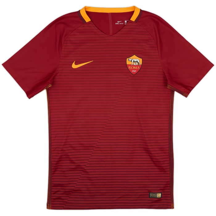 2016-17 Roma Authentic Home Shirt Dzeko #9 - 10/10 - (S)