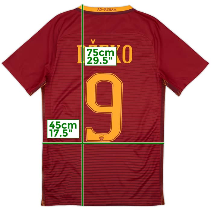 2016-17 Roma Authentic Home Shirt Dzeko #9 - 10/10 - (S)