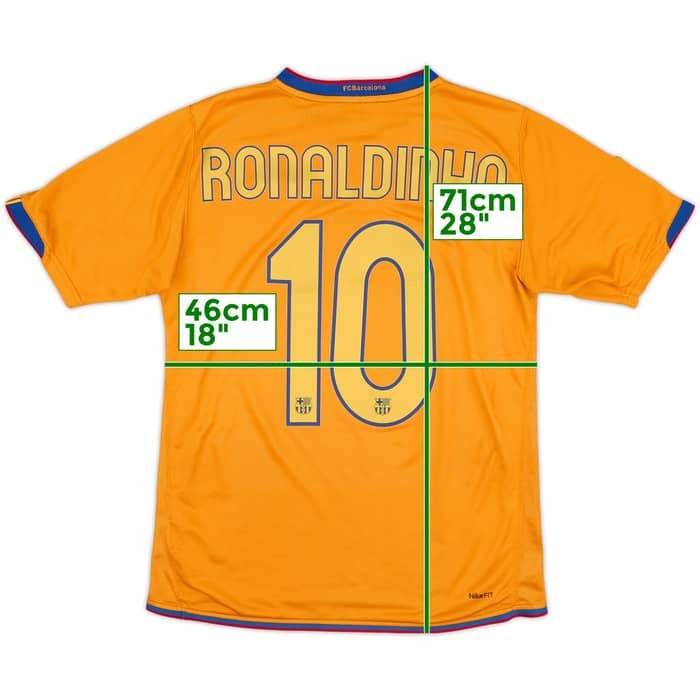 2006-08 Barcelona Away Shirt Ronaldinho #10 - 8/10 - (S)