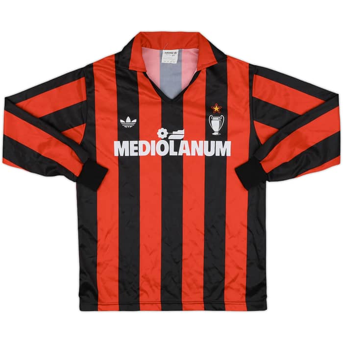 1990-91 AC Milan Basic Home L/S Shirt - 8/10 - (S)