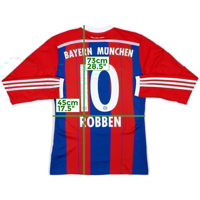 2014-15 Bayern Munich Home L/S Shirt Robben #10 - 10/10 - (S)
