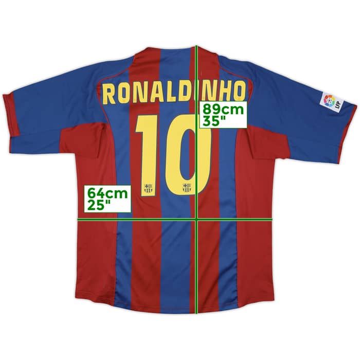 2004-05 Barcelona Home Shirt Ronaldinho #10 - 8/10 - (XL)