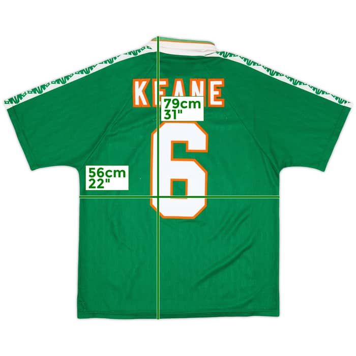 1996-98 Ireland Home Shirt Keane #6 - 8/10 - (L)