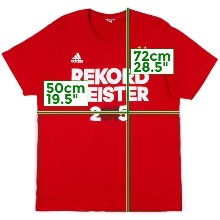 2014-2015 Bayern Munich adidas Rekord Meister 2015 Graphic Tee - 8/10 - (M)