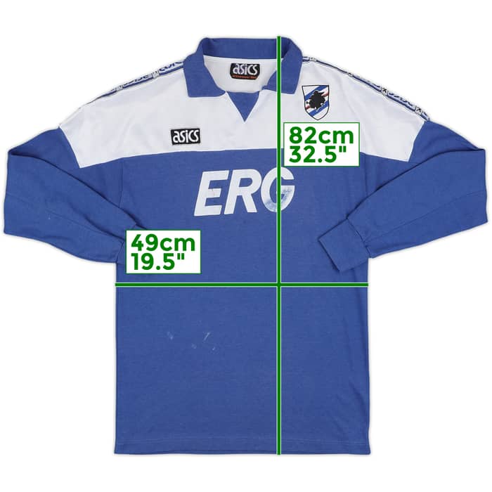 1992-94 Sampdoria Asics Training L/S Shirt - 6/10 - (L)