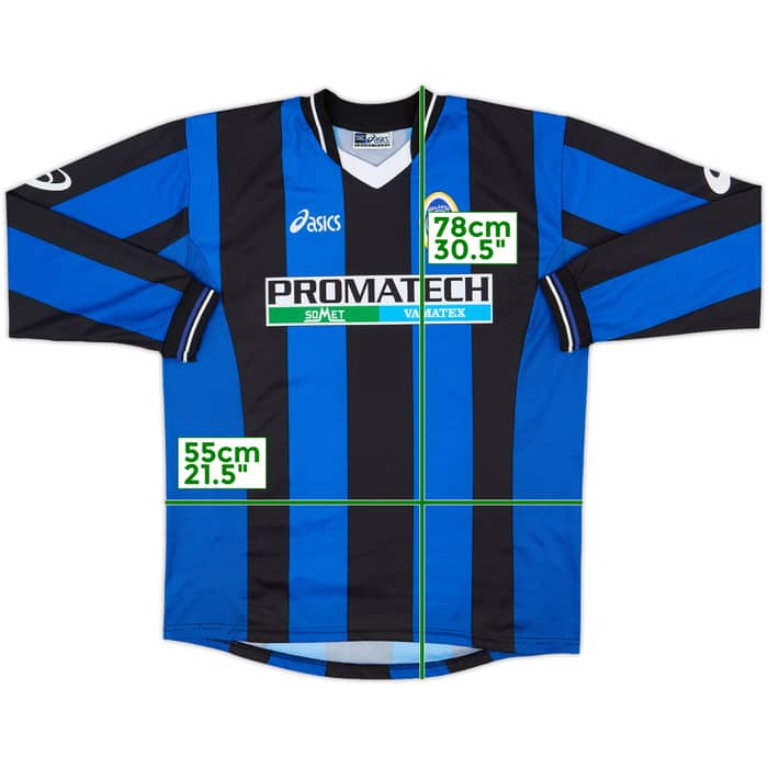 2002-03 Atalanta Home L/S Shirt - 9/10 - (L)