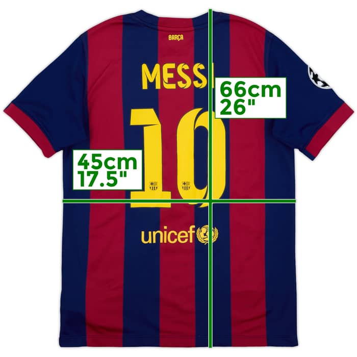 2014-15 Barcelona Home Shirt Messi #10 - 7/10 - (XL.Boys)