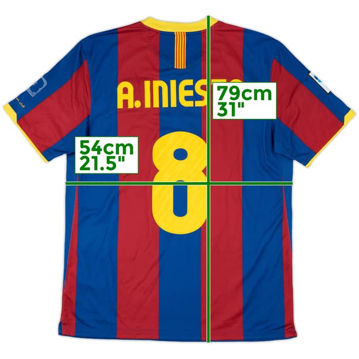 2010-11 Barcelona Home Shirt A.Iniesta #8 - 6/10 - (L)