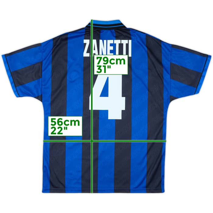 1995-96 Inter Milan Home Shirt Zanetti #4 - 8/10 - (L)