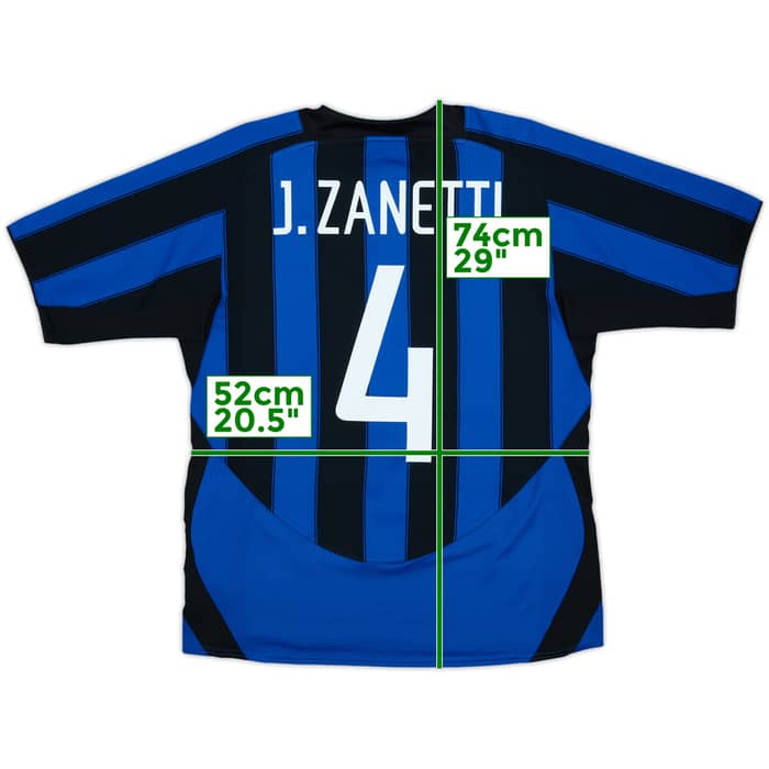 2003-04 Inter Milan Home Shirt J.Zanetti #4 - 9/10 - (M)