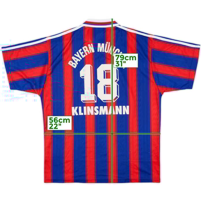 1995-97 Bayern Munich Home Shirt Klinsmann #18 - 8/10 - (L)