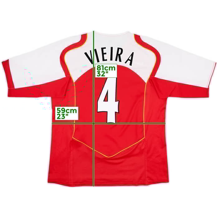 2004-05 Arsenal Home Shirt Vieira #4 - 8/10 - (XL)