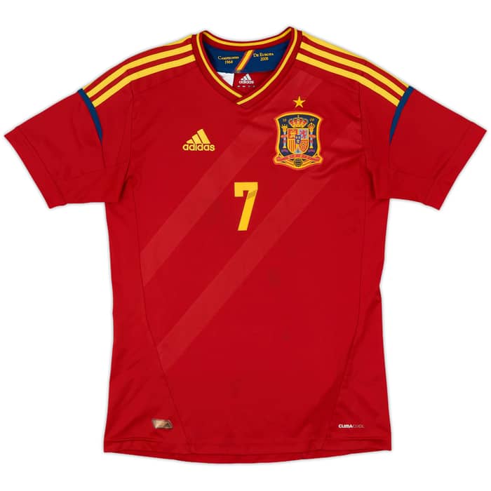 2011-12 Spain Home Shirt David Villa #7 - 7/10 - (L.Boys)