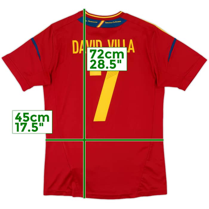 2011-12 Spain Home Shirt David Villa #7 - 7/10 - (L.Boys)