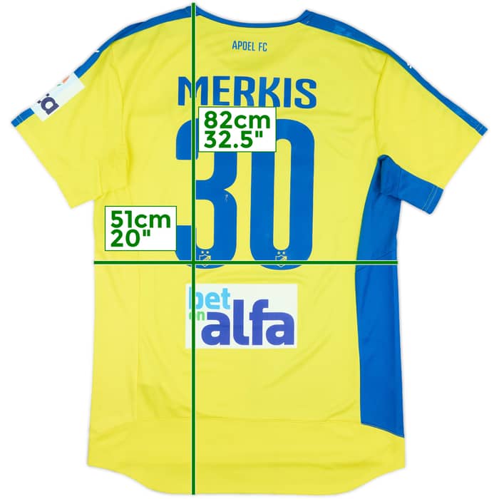 2015-16 Apoel Nicosia Match Issue Home Shirt Merkis #30