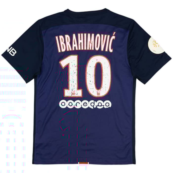 2015-16 Paris Saint-Germain Home Shirt Ibrahimovic #10 - 4/10 - (S)