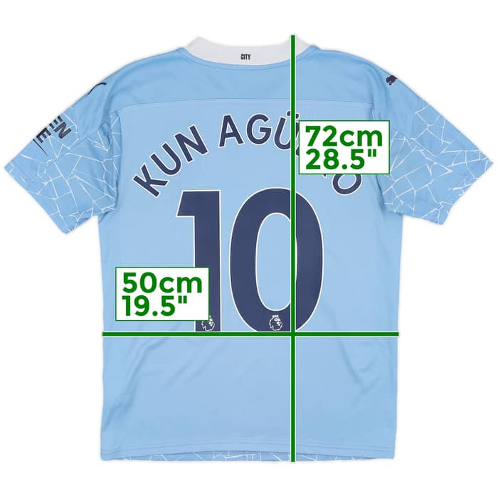 2020-21 Manchester City Home Shirt Kun Aguero #10 - 6/10 - (S)