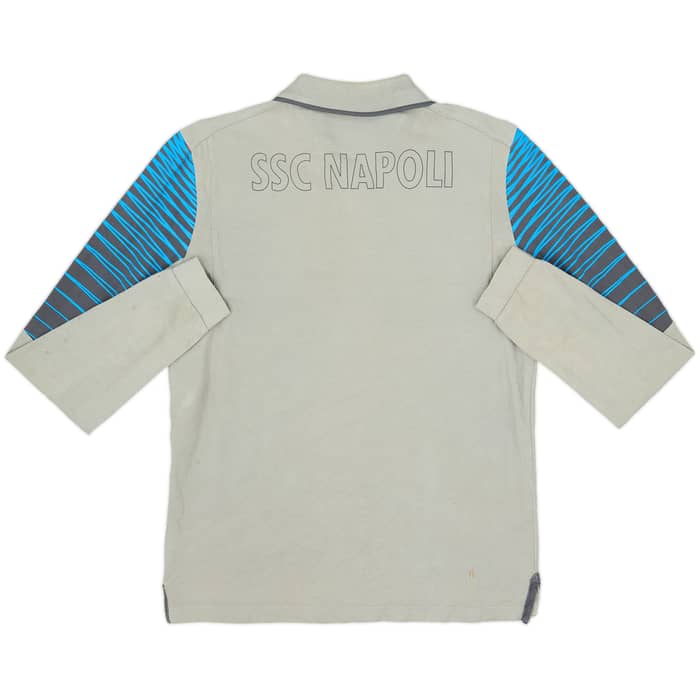 2014-15 Napoli Macron Polo L/S Shirt - 5/10 - (S)