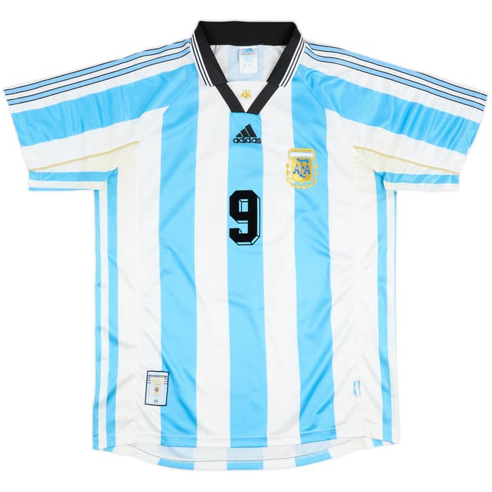 1998-99 Argentina Home Shirt Batistuta #9 - 10/10 - (XL)