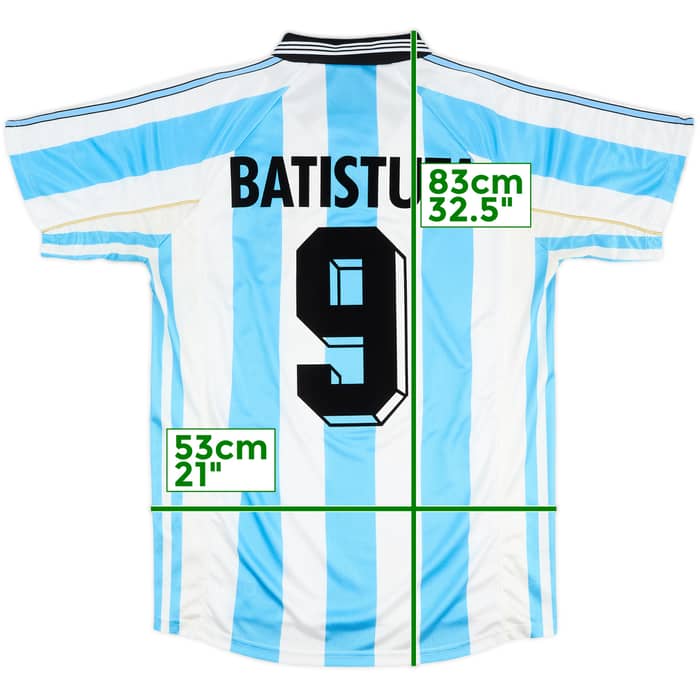 1998-99 Argentina Home Shirt Batistuta #9 - 10/10 - (XL)