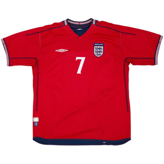 2002-04 England Away Shirt Beckham #7 - 5/10 - (L)