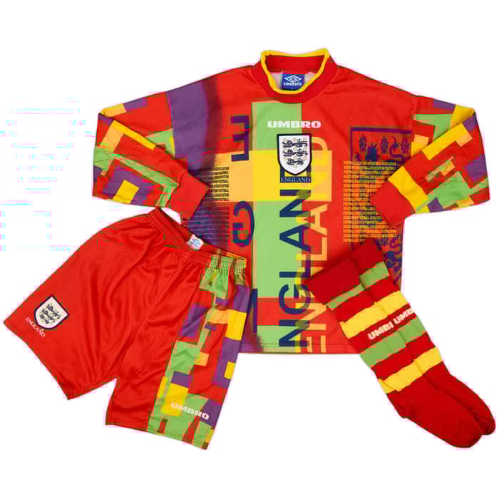 1995-96 England GK Full Kit - 8/10 - (Y)