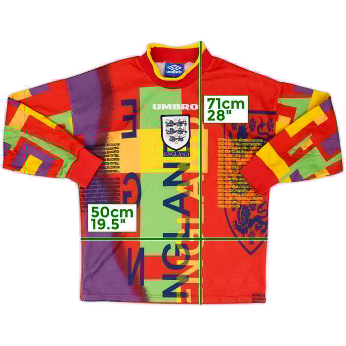 1995-96 England GK Full Kit - 8/10 - (Y)