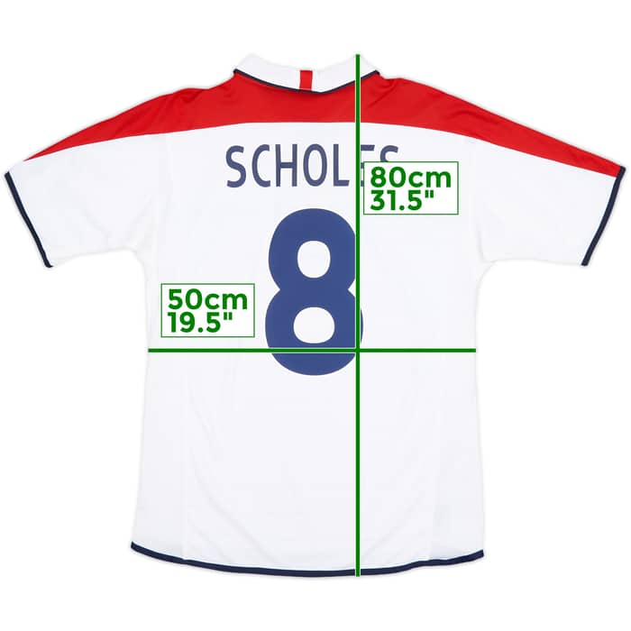 2003-05 England Home Shirt Scholes #8 - 10/10 - (M)
