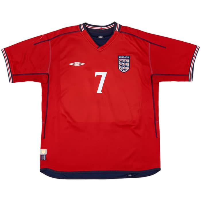 2002-04 England Away Shirt Beckham #7 - 6/10 - (L)