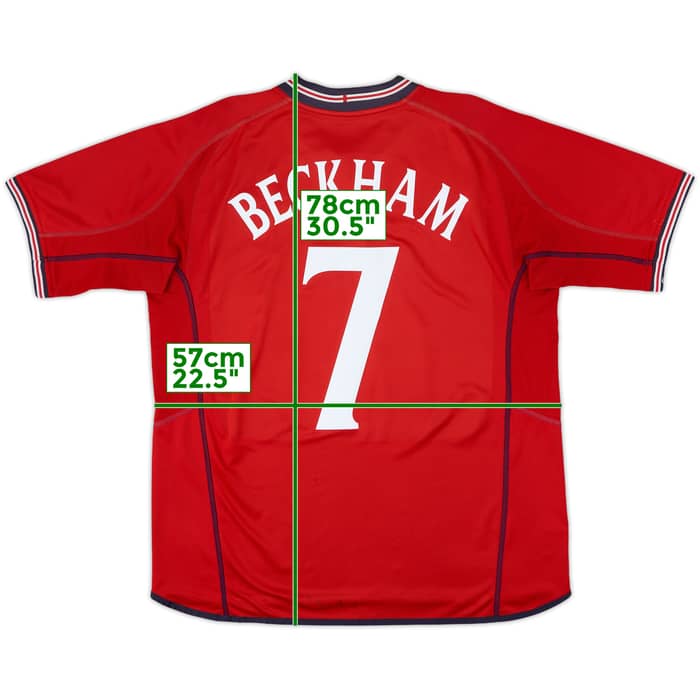 2002-04 England Away Shirt Beckham #7 - 6/10 - (L)