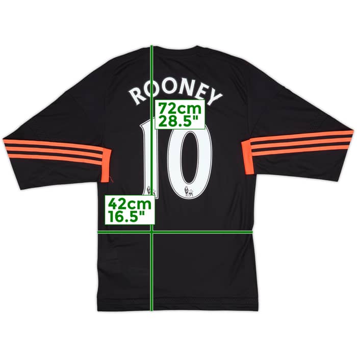 2015-16 Manchester United Authentic Third L/S Shirt Rooney #10 (S)