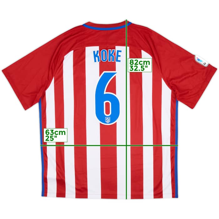 2016-17 Atletico Madrid Home Shirt Koke #6 (XXL)