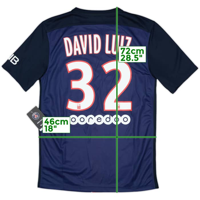 2015-16 Paris Saint-Germain Home Shirt David Luiz #32 (S)