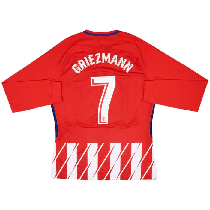 2017-18 Atletico Madrid Player Issue Home L/S Shirt Griezmann #7 (XL)