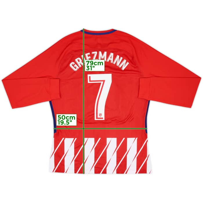 2017-18 Atletico Madrid Player Issue Home L/S Shirt Griezmann #7 (XL)