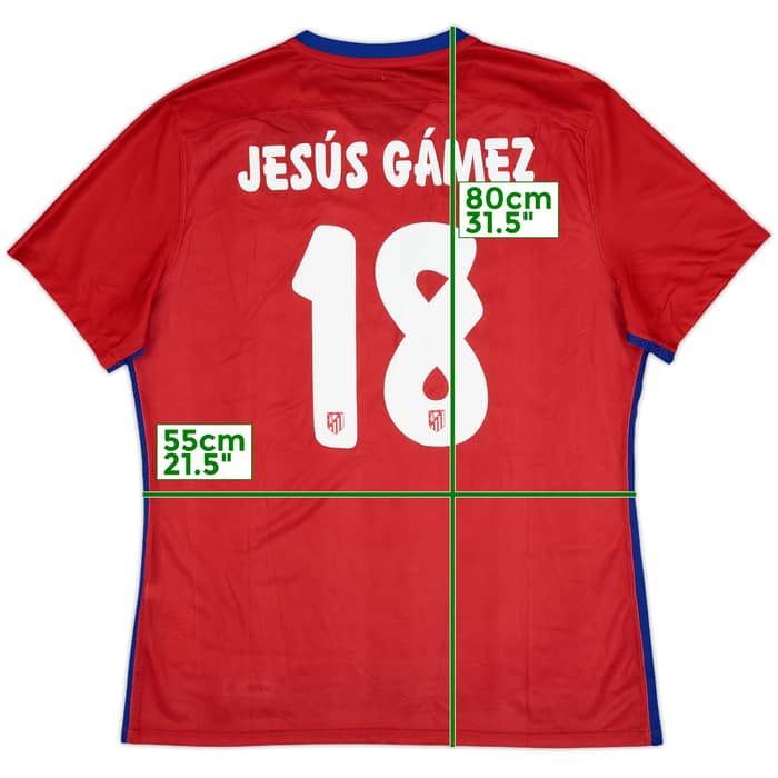 2015-16 Atletico Madrid Player Issue Home Shirt Jesus Gamez #18 (XL)