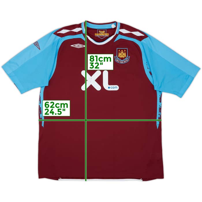 2007-08 West Ham Home Shirt Noble #16 - 6/10 - (XXL)