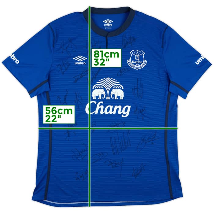 2014-15 Everton Squad Signed Home Shirt - 8/10 - (XL)