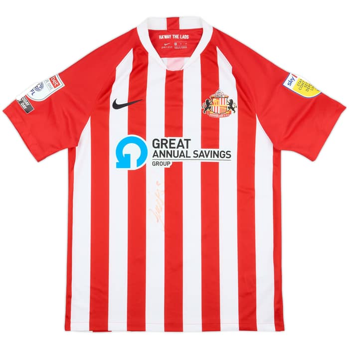 2020-21 Sunderland Match Issue Signed Home Shirt McLaughlin #2